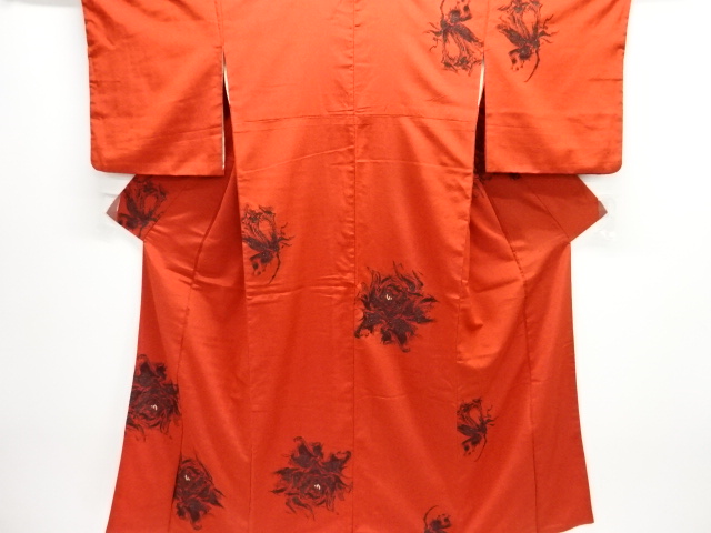 JAPANESE KIMONO / ANTIQUE OMESHI / TAISHO ROMAN STYLE / SILK / WOVEN FLOWERS